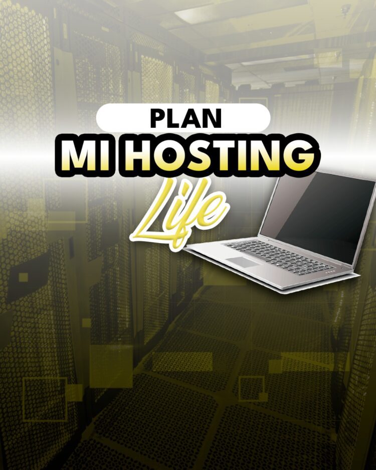 Plan My Hosting Life de Dominio y Hosting con 10 GB de almacenamiento, 250 correos por hora, 10 cuentas de email, SSL, subdominio y base de datos.